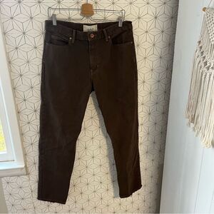 BDG Vintage Slim Fit Brown Jeans High Rise Raw Hem